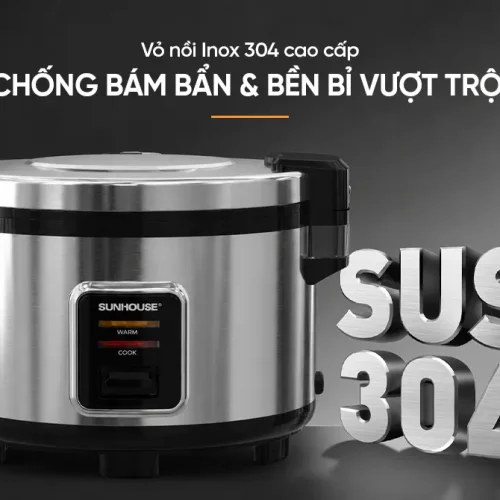 Nồi cơm điện SUNHOUSE SHD8316 lòng nồi inox 304 chính diện