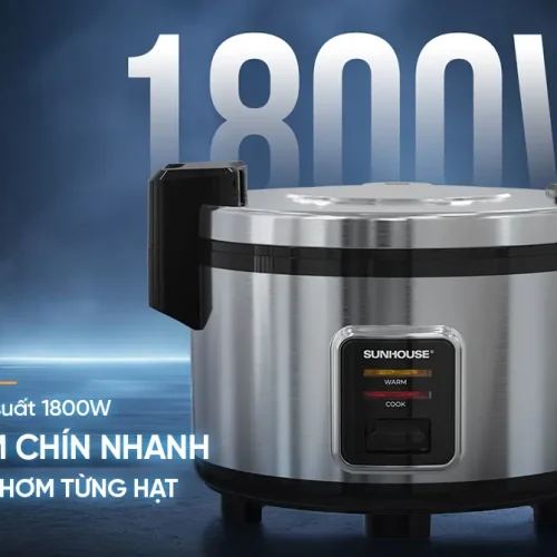 Nồi cơm điện SUNHOUSE SHD8316 inox công suất 1800W nhìn từ phía trước