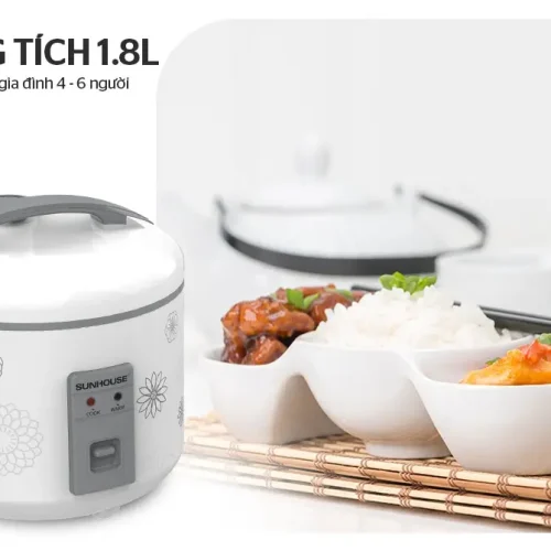 Nồi cơm điện SUNHOUSE SHD8603 1.8 lít, phù hợp gia đình 4 đến 6 người