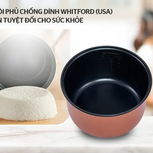 Lòng nồi chống dính Whitford của nồi cơm điện SUNHOUSE SHD8603