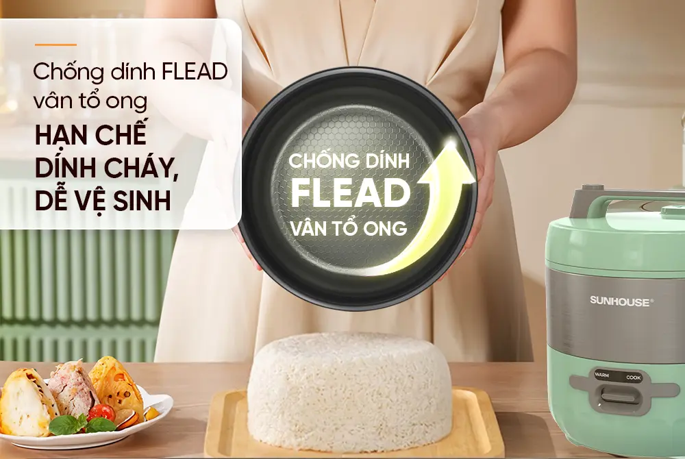 Nồi cơm điện SUNHOUSE SHD8604 - 700W, 1.8 lít - Ảnh 10