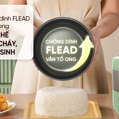 Lòng nồi chống dính FLEAD vân tổ ong của nồi cơm điện SUNHOUSE SHD8604 1.8 lít