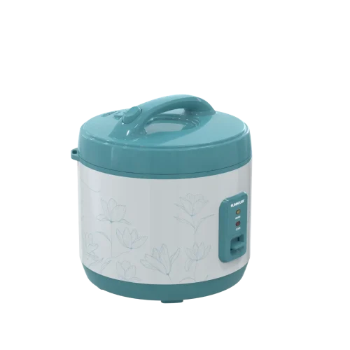 Nồi cơm điện SUNHOUSE SHD8605 màu xanh, góc chụp chéo phía trước
