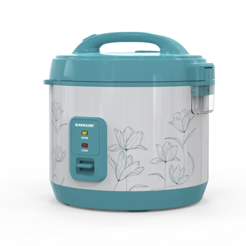 Nồi cơm điện SUNHOUSE SHD8605 màu xanh với bảng điều khiển cơ