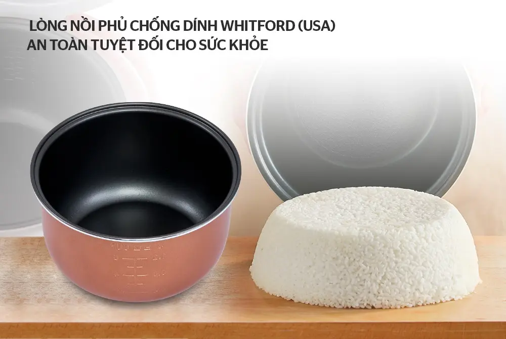 Lòng nồi chống dính của nồi cơm điện SUNHOUSE SHD8606
