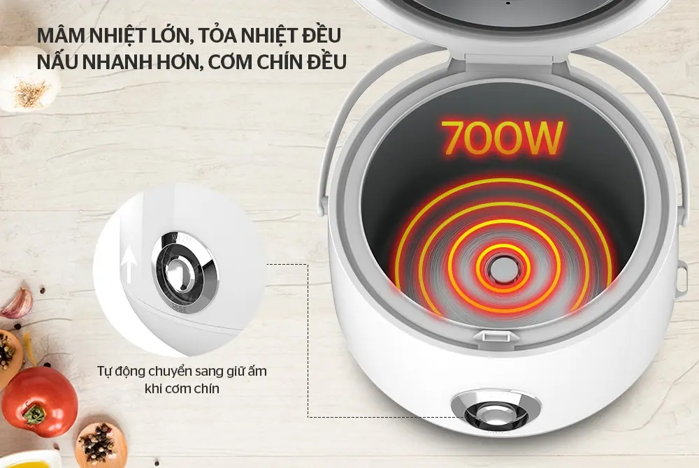 Mâm nhiệt 700W của nồi cơm điện SUNHOUSE SHD8606 1.8 lít