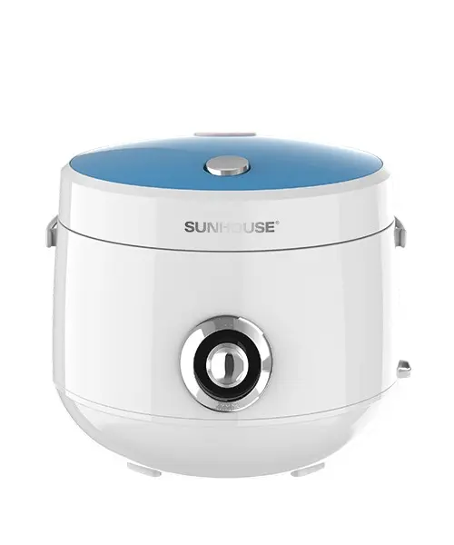 Nồi cơm điện SUNHOUSE SHD8606 1.8 lít màu trắng xanh, góc chính diện