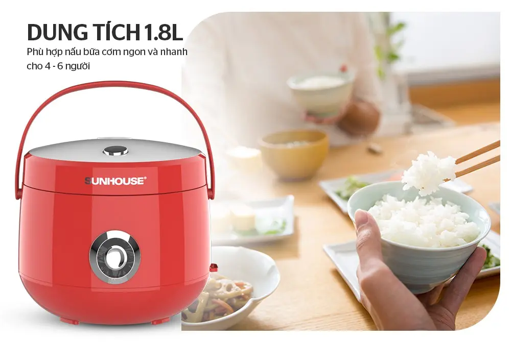 Nồi cơm điện SUNHOUSE SHD8606R - 700W, 1.8 lít - Ảnh 7