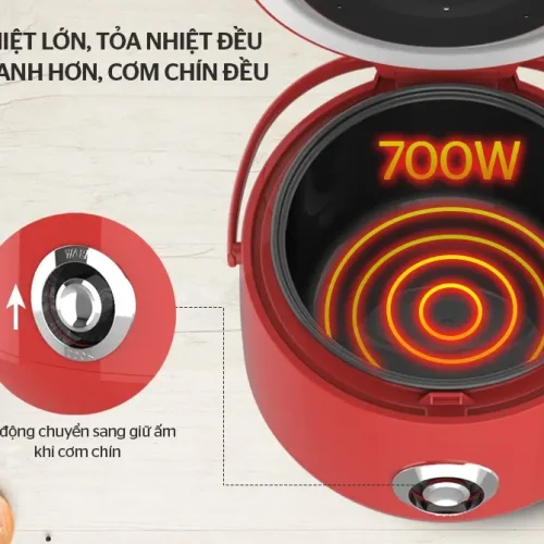 Mâm nhiệt 700W và lòng nồi cơm điện SUNHOUSE SHD8606R