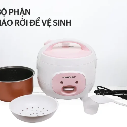 Bộ phận tháo rời dễ vệ sinh của nồi cơm điện SUNHOUSE SHD8607W
