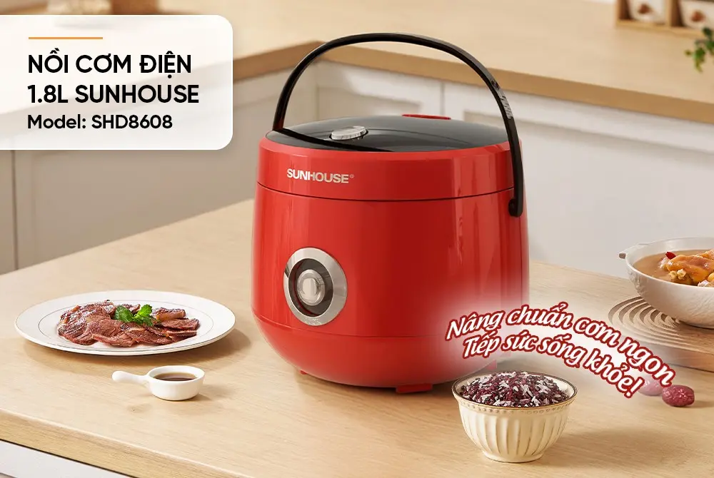 Nồi cơm điện SUNHOUSE SHD8608 - 700W, 1.8 lít - Ảnh 7