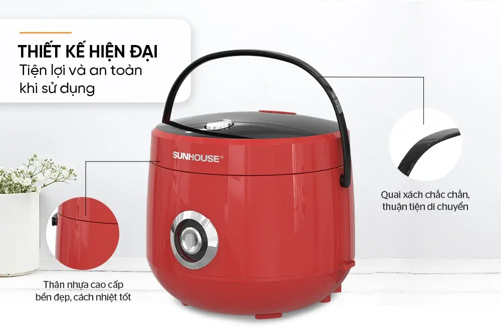 Nồi cơm điện SUNHOUSE SHD8608 - 700W, 1.8 lít - Ảnh 8