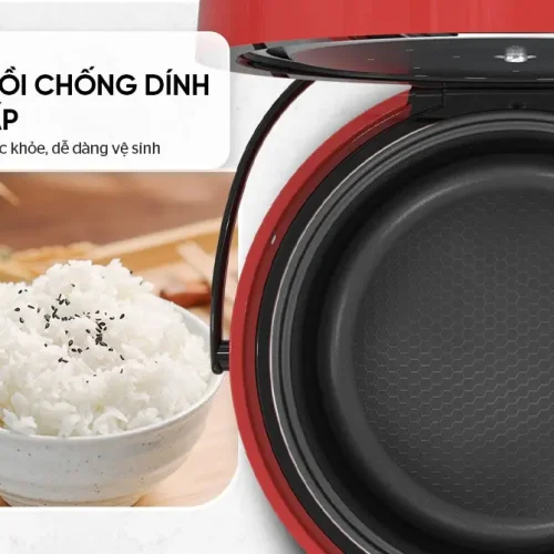 Lòng nồi chống dính của nồi cơm điện SUNHOUSE SHD8608 dễ vệ sinh