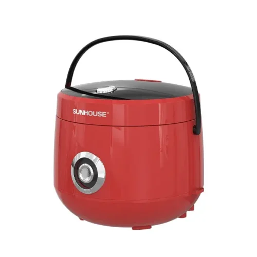 Nồi cơm điện SUNHOUSE SHD8608 màu đỏ góc chéo phía trước