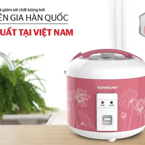 Nồi cơm điện SUNHOUSE SHD8609 họa tiết hoa sen góc chính diện