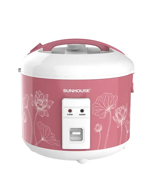 Nồi cơm điện SUNHOUSE SHD8609 màu hồng 1.8 lít nhìn từ phía trước