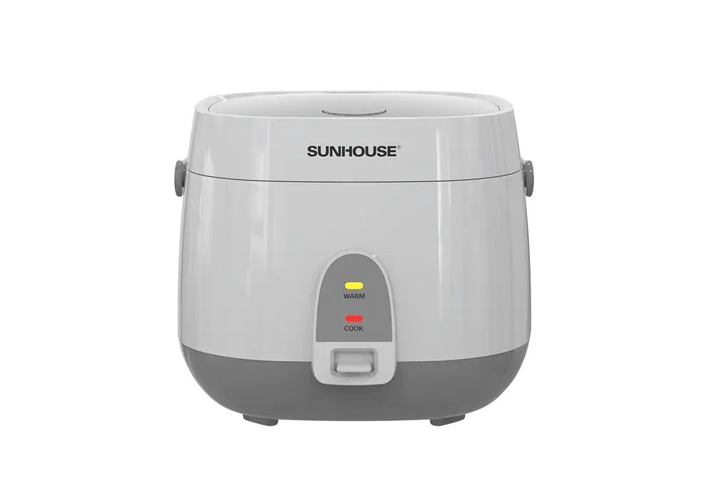 Nồi cơm điện SUNHOUSE SHD8611GR 1.8 lít màu trắng xám nhìn chính diện