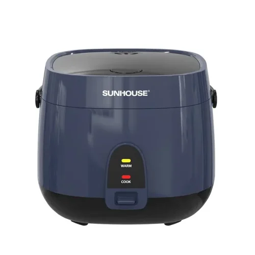 Nồi cơm điện SUNHOUSE SHD8611N màu xanh đậm, bảng đèn nấu và giữ ấm phía trước