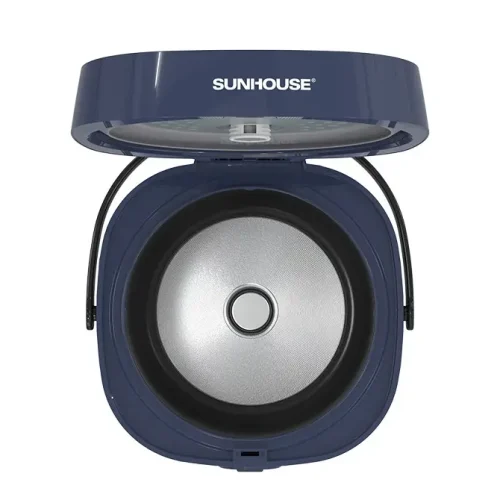 Nồi cơm điện SUNHOUSE SHD8611N 700W 1.8 lít màu xanh với nắp mở nhìn chính diện