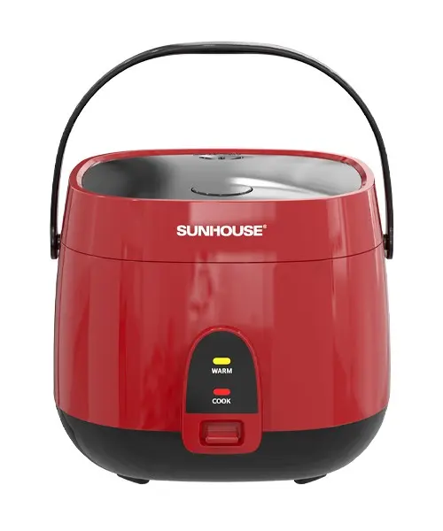 Nồi cơm điện SUNHOUSE SHD8611R màu đỏ 1.8 lít nhìn từ mặt trước