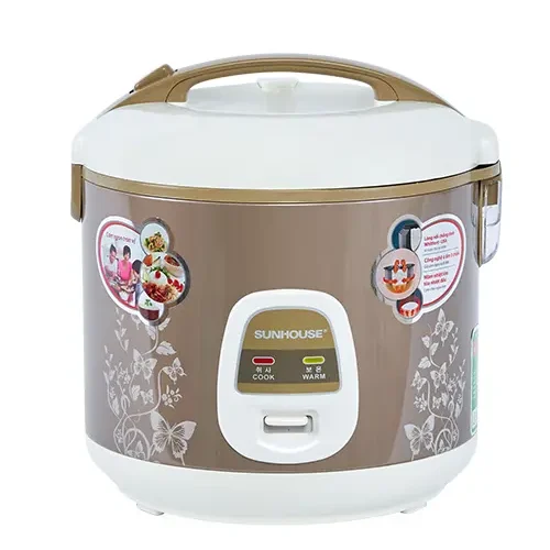 Nồi cơm điện SUNHOUSE SHD8616 1.8 lít màu nâu trắng nhìn chính diện