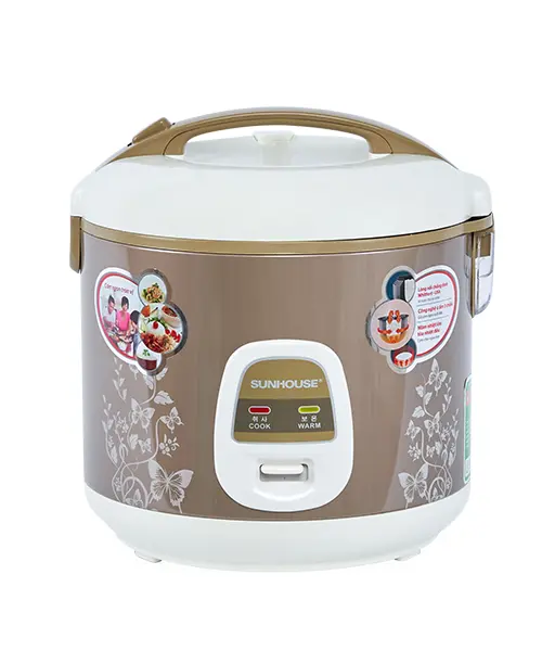 Nồi cơm điện SUNHOUSE SHD8616 1.8 lít màu nâu trắng nhìn chính diện
