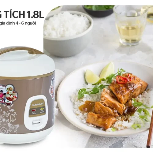 Nồi cơm điện SUNHOUSE SHD8616 dung tích 1.8 lít, phù hợp gia đình 4–6 người
