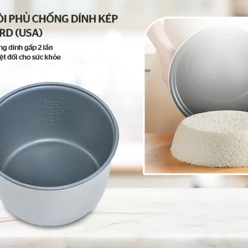 Lòng nồi chống dính kép Whitford của nồi cơm điện SUNHOUSE SHD8616