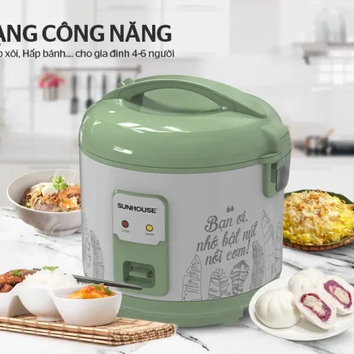 Nồi cơm điện SUNHOUSE SHD8621 1.8 lít đa dạng công năng nấu và hấp