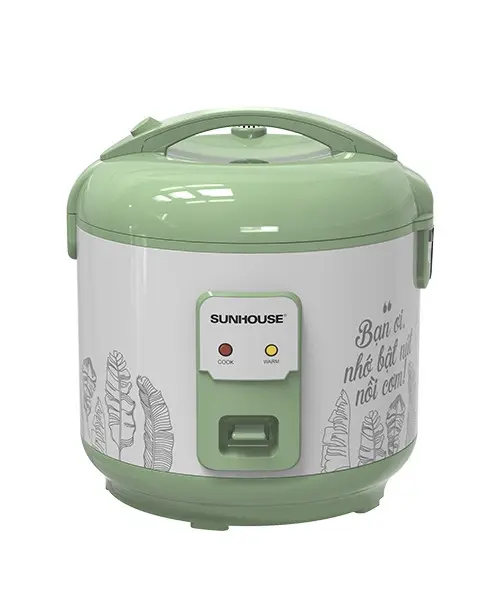 Nồi cơm điện SUNHOUSE SHD8621 màu xanh lá dung tích 1.8 lít góc chính diện