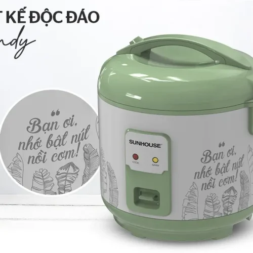 Nồi cơm điện SUNHOUSE SHD8621 màu xanh lá với thiết kế trendy