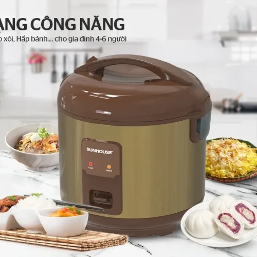 Nồi cơm điện SUNHOUSE SHD8623 1.8 lít đa dạng công năng nấu và hấp