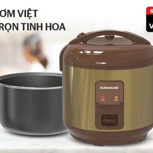 Nồi cơm điện SUNHOUSE SHD8623 màu nâu cùng lòng nồi chống dính
