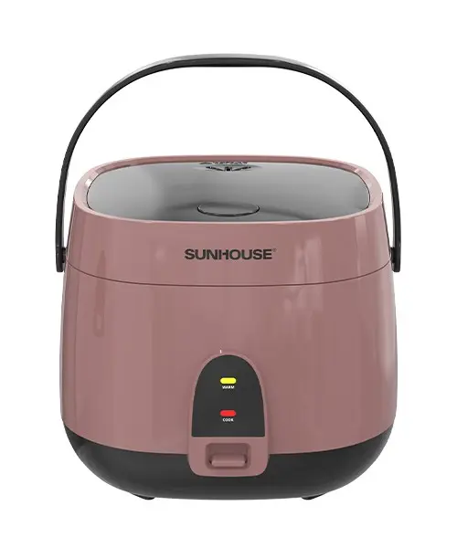 Nồi cơm điện SUNHOUSE SHD8627 màu hồng, công suất 700W dung tích 1.8 lít nhìn chính diện