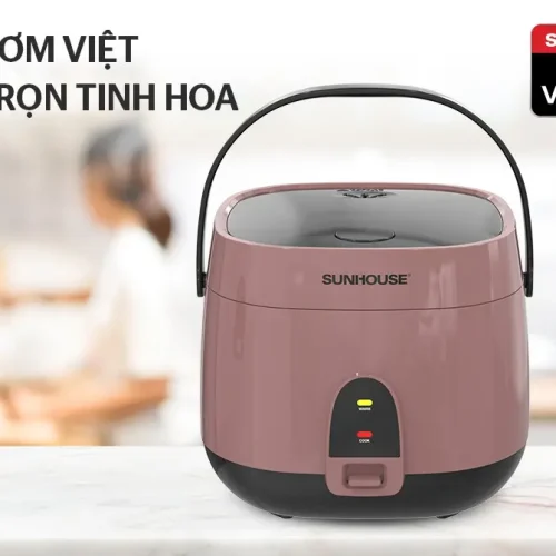 Nồi cơm điện SUNHOUSE SHD8627 màu hồng nhìn chính diện