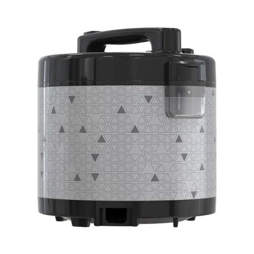Mặt sau nồi cơm điện SUNHOUSE SHD8630 với tay xách và vỏ họa tiết tam giác