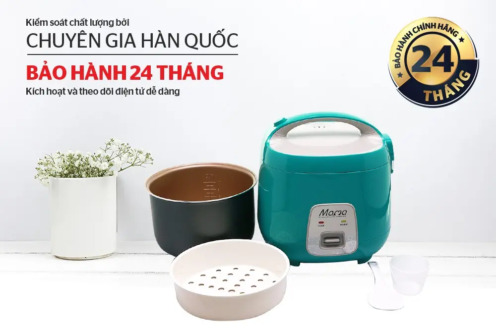 Nồi cơm điện SUNHOUSE SHD8652G cùng lòng nồi và xửng hấp bảo hành 24 tháng