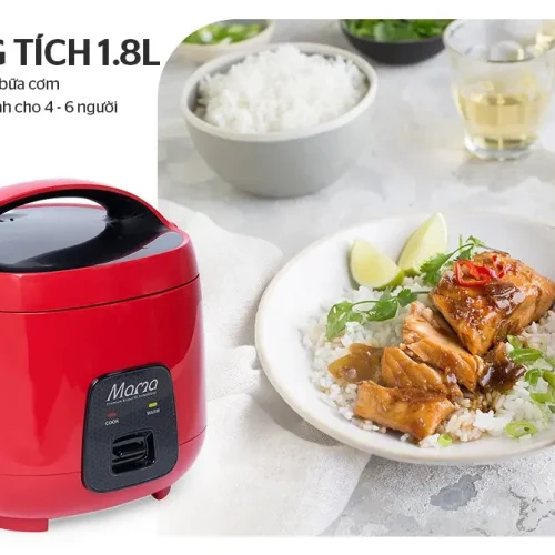 Nồi cơm điện SUNHOUSE SHD8652R màu đỏ dung tích 1.8 lít