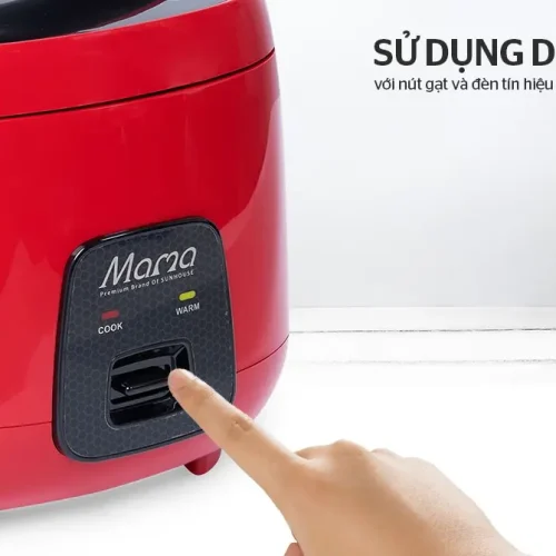 Nút gạt và đèn báo của nồi cơm điện SUNHOUSE SHD8652R màu đỏ