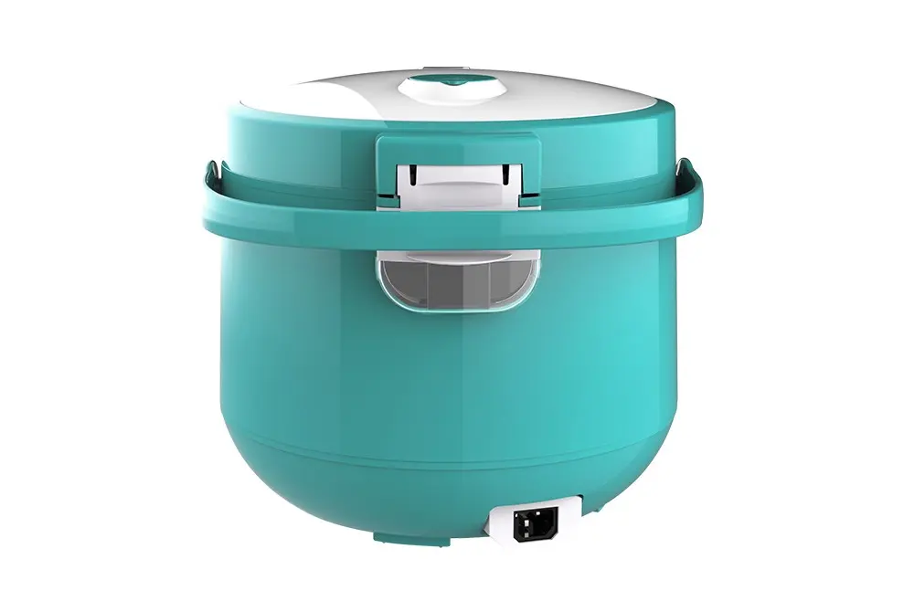 Mặt sau nồi cơm điện SUNHOUSE SHD8658G màu xanh ngọc với cổng cắm dây nguồn