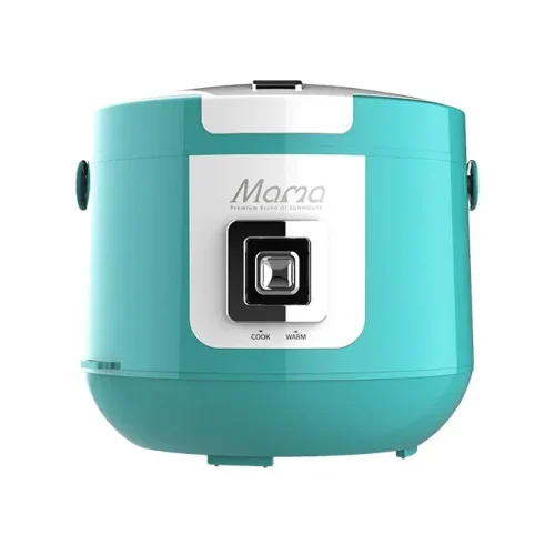 Mặt trước nồi cơm điện SUNHOUSE SHD8658G màu xanh ngọc với bảng điều khiển