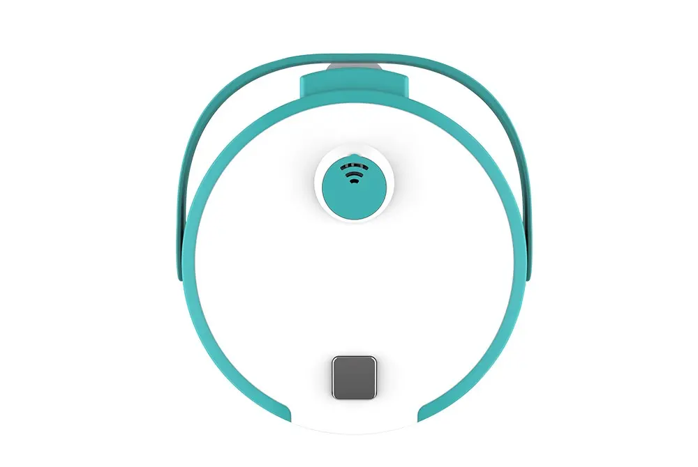 Nồi cơm điện SUNHOUSE SHD8658G nhìn từ trên với quai xách màu xanh