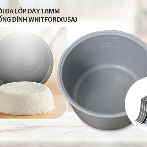Lòng nồi chống dính Whitford của nồi cơm điện SUNHOUSE SHD8662