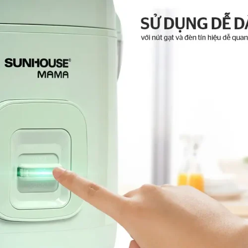 Cận cảnh nút gạt và đèn báo của nồi cơm điện SUNHOUSE SHD8665B
