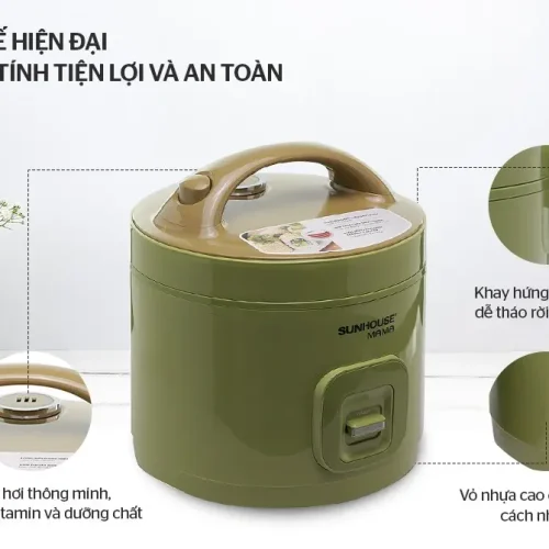 Thiết kế van xả hơi và khay hứng nước nồi cơm điện SUNHOUSE SHD8665G