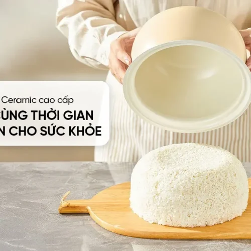 Lòng nồi chống dính Ceramic của nồi cơm điện SUNHOUSE SHD8667