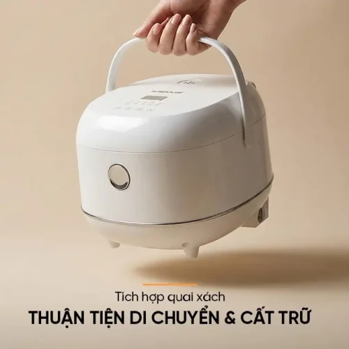 Nồi cơm điện cảm ứng SUNHOUSE SHD8803 1 lít với quai xách tiện di chuyển