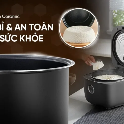 Lòng nồi chống dính Ceramic của nồi cơm điện SUNHOUSE SHD8823