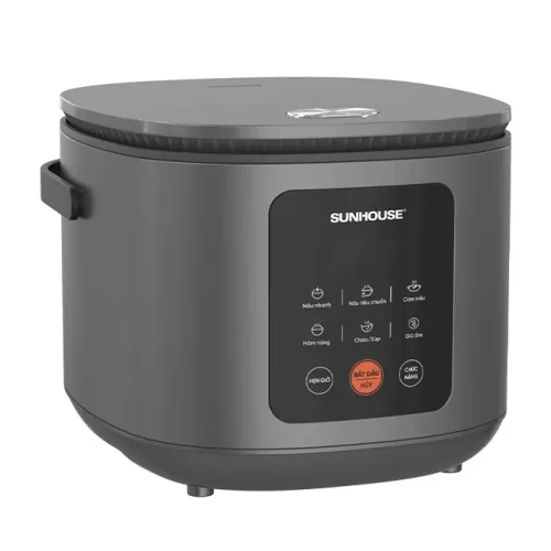 Nồi cơm điện SUNHOUSE SHD8825 góc trước trái, bảng điều khiển