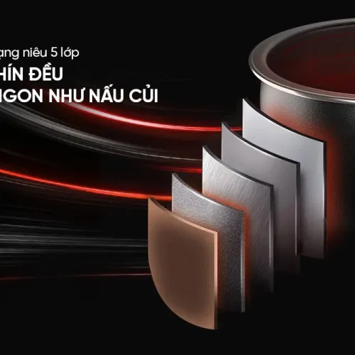 Cấu tạo lòng nồi 5 lớp của nồi cơm điện SUNHOUSE SHD8827
